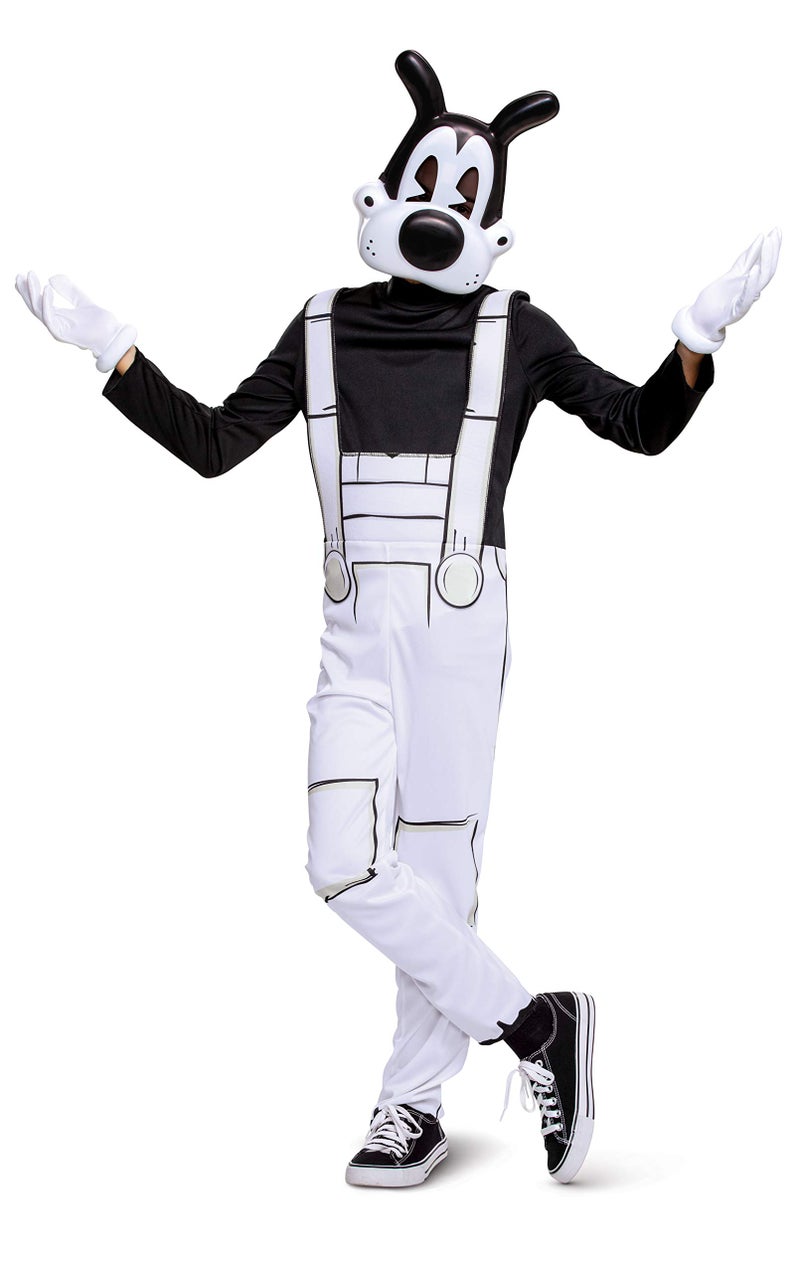 Disguise Boris The Wolf Bendy and The Ink Machine Costume, Video Game Themed Character Jumpsuit, Classic Child Size Medium (7-8) Black/White (105329K) - Image 1
